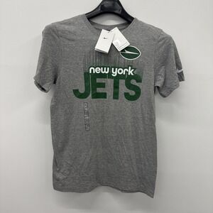 NIKE NEW YORK JETS NFL MEN'S TEAM RISE DARK GREY HEATHER SHIRT SMALL Retail $35